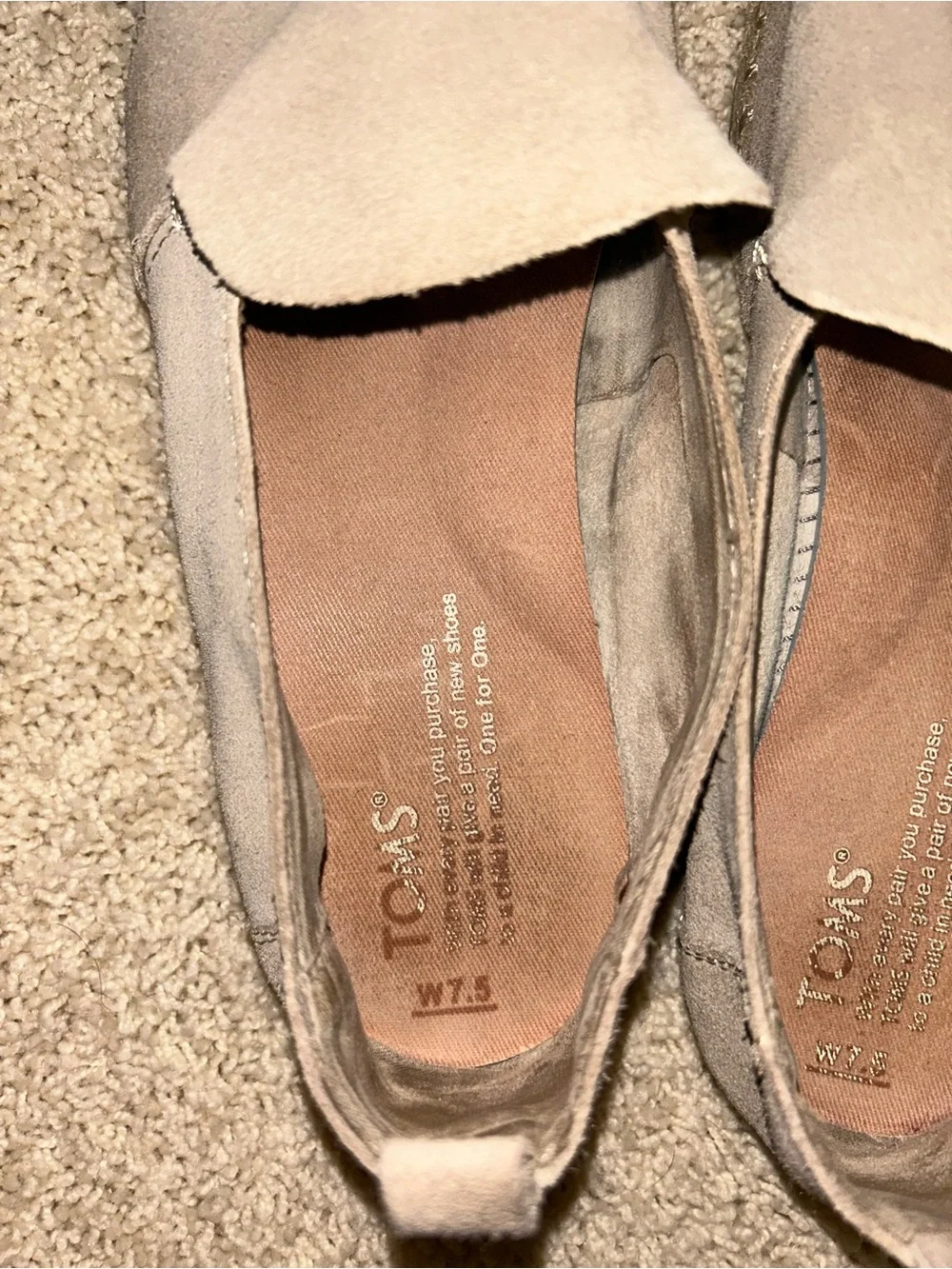 Tom’s Suede Espadrille Slip On Shoes